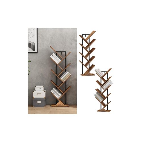 4066731384006 - Bücherregal Fyrk Antikholz Schwarz 34 x 116 cm