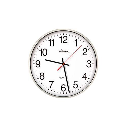 4250594526462 - PEWETA Quarzwanduhr mit geräuschlosem Uhrwerk Ø 250 mm silberfarbenes Kunststoffgehäuse 15 V Batteriebetrieb 4250594526462 - PEWETA Quarzwanduhr mit geräuschlosem Uhrwerk Ø 250 mm silberfarbenes Kunststoffgehäuse 15 V Batteriebetrieb