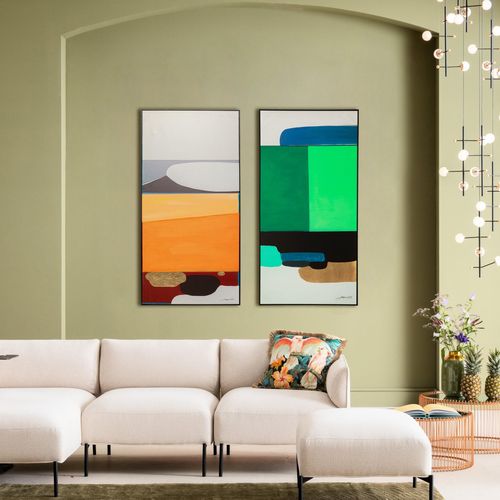 4025621538981 - Bild mit Rahmen DESIGN Gerahmtes Bild Abstract Shapes orange (farbe bild(er) mehrfarbig orange) B73cm H143cm T45cm Bilder 4025621538981 - Bild mit Rahmen DESIGN Gerahmtes Bild Abstract Shapes orange (farbe bild(er) mehrfarbig orange) B73cm H143cm T45cm Bilder