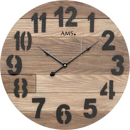 4037445154834 - Wanduhr AMS W9569 wildeichenfarben Wanduhren H 5cm QuarzuhrHolzWohnzimmerEsszimmerKücheArbeitszimmerBüroFlur 4037445154834 - Wanduhr AMS W9569 wildeichenfarben Wanduhren H 5cm QuarzuhrHolzWohnzimmerEsszimmerKücheArbeitszimmerBüroFlur
