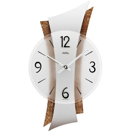 4037445143043 - Wanduhr AMS 9401 platanenfarben silberfarben Wanduhren B H L 6cm x 46cm x 23cm QuarzuhrHolzWohnzimmerEsszimmerKücheMade in GermanyBüroFlur 4037445143043 - Wanduhr AMS 9401 platanenfarben silberfarben Wanduhren B H L 6cm x 46cm x 23cm QuarzuhrHolzWohnzimmerEsszimmerKücheMade in GermanyBüroFlur