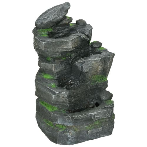4255633565211 - Gartenbrunnen mit LED-Beleuchtung grau 34L x 28B x 57H cm 4255633565211 - Gartenbrunnen mit LED-Beleuchtung grau 34L x 28B x 57H cm