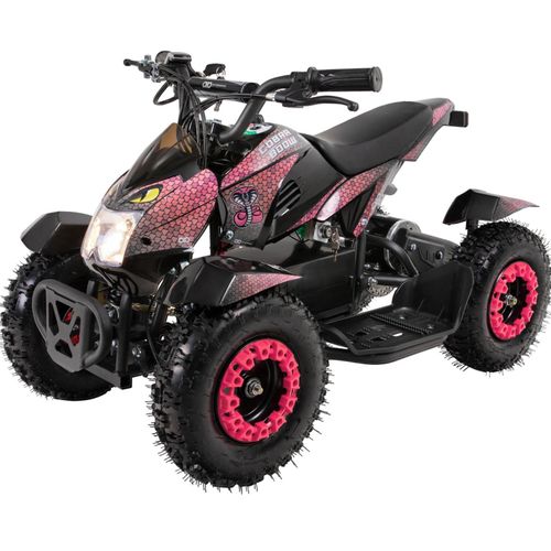 4056551250421 - Elektro-Kinderquad Cobra 800 Watt bis 30 km h ab 5 Jahren Federung 3x 12V-Akku Scheibenbremsen (Pink Schwarz) 4056551250421 - Elektro-Kinderquad Cobra 800 Watt bis 30 km h ab 5 Jahren Federung 3x 12V-Akku Scheibenbremsen (Pink Schwarz)