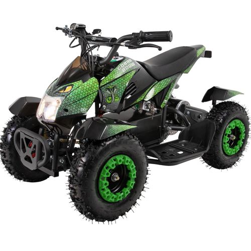 4056551250445 - Elektro-Kinderquad Cobra 800 Watt bis 30 km h ab 5 Jahren Federung 3x 12V-Akku Scheibenbremsen (Grün Schwarz)