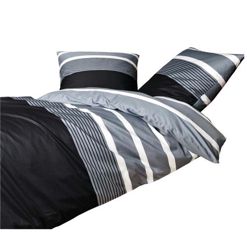 4004565608141 - Bettwäsche JANINE J D 8468 Gr B L 135 cm x 200 cm (1 St) B L 80 cm x 80 cm (1 St) Mako-Satin grau (grau schwarz) Bettwäsche 135x200 cm im Streifen-Design in verschiedenen Qualitäten 4004565608141 - Bettwäsche JANINE J D 8468 Gr B L 135 cm x 200 cm (1 St) B L 80 cm x 80 cm (1 St) Mako-Satin grau (grau schwarz) Bettwäsche 135x200 cm im Streifen-Design in verschiedenen Qualitäten