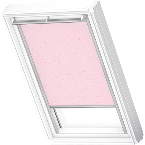 5702328537668 - Verdunklungsrollo DKL 4659S Motiv Kids Rosa Sterne kids rosa sterne alufarben U08 stufenlos positionierbar Polyester Rollos alufarbene Führungsschienen & Griffleiste