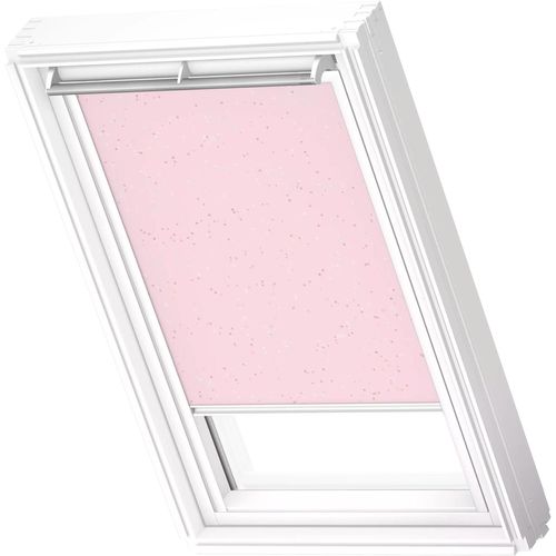 5702328819917 - Verdunklungsrollo DKL 4659SWL Motiv Kids Rosa Sterne kids rosa sterne weiß S06 stufenlos positionierbar Polyester Rollos weiße Führungsschienen & Griffleiste