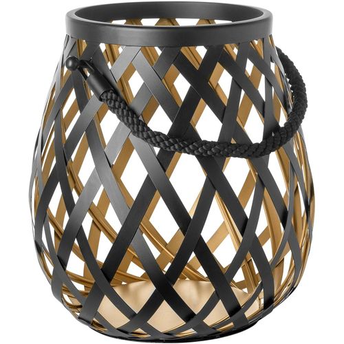 4042911470523 - Kerzenlaterne FINK OTIS schwarz H33cm Ø33cm Edelstahl Glas Kerzenhalter Windlicht schwarz pulverbeschichtet innen goldfarben mit Glas 4042911470523 - Kerzenlaterne FINK OTIS schwarz H33cm Ø33cm Edelstahl Glas Kerzenhalter Windlicht schwarz pulverbeschichtet innen goldfarben mit Glas
