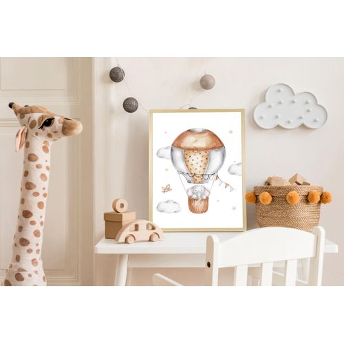 4067437120981 - Bild mit Rahmen QUEENCE Elefant im Heißluftballon braun (farbe rahmen natur braun beige farbe bild(er) braun) B50cm H70cm T15cm Plexiglas Holz Bilder HD Premium Posterdruck mit Echtholzrahmen 4067437120981 - Bild mit Rahmen QUEENCE Elefant im Heißluftballon braun (farbe rahmen natur braun beige farbe bild(er) braun) B50cm H70cm T15cm Plexiglas Holz Bilder HD Premium Posterdruck mit Echtholzrahmen