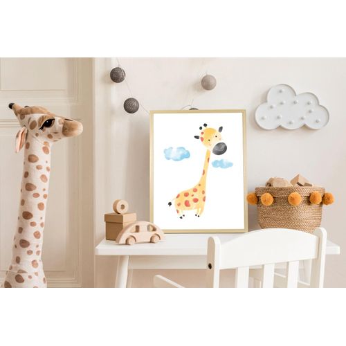4067437120448 - Bild mit Rahmen QUEENCE Niedliche Giraffe gelb (farbe rahmen natur braun beige farbe bild(er) gelb) B50cm H70cm T15cm Plexiglas Holz Bilder HD Premium Posterdruck mit Echtholzrahmen 4067437120448 - Bild mit Rahmen QUEENCE Niedliche Giraffe gelb (farbe rahmen natur braun beige farbe bild(er) gelb) B50cm H70cm T15cm Plexiglas Holz Bilder HD Premium Posterdruck mit Echtholzrahmen