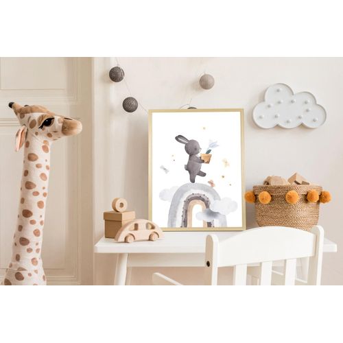 4067437120356 - Bild mit Rahmen QUEENCE Hase mit Blume grau (farbe rahmen natur braun beige farbe bild(er) grau) B50cm H70cm T15cm Plexiglas Holz Bilder HD Premium Posterdruck mit Echtholzrahmen 4067437120356 - Bild mit Rahmen QUEENCE Hase mit Blume grau (farbe rahmen natur braun beige farbe bild(er) grau) B50cm H70cm T15cm Plexiglas Holz Bilder HD Premium Posterdruck mit Echtholzrahmen