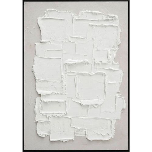 9010585530527 - Monee Ölgemälde  Weiß  Holz Kunststoff Textil  Tanne  vollmassiv  Abstraktes  rechteckig  70x100 cm  handgemalt einfache und schnelle