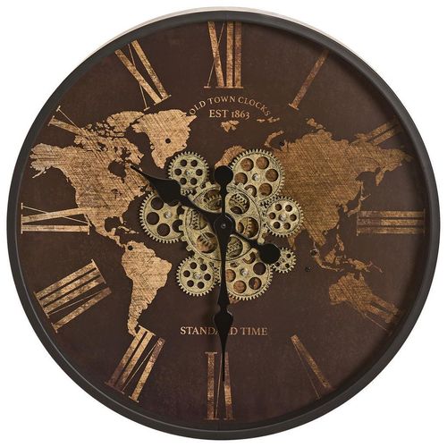 9010585803362 - Wanduhr Braun Schwarz Metall Glas Holzwerkstoff 57x6x57 cm Dekoration Uhren Wanduhren 9010585803362 - Wanduhr Braun Schwarz Metall Glas Holzwerkstoff 57x6x57 cm Dekoration Uhren Wanduhren