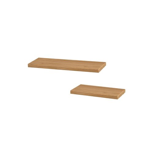 4260750012029 - holz4home® Wandregal-Set I 70cm & 40cm Eiche Massiv I 2-teilig ohne Baumkante Natur 4260750012029 - holz4home® Wandregal-Set I 70cm & 40cm Eiche Massiv I 2-teilig ohne Baumkante Natur