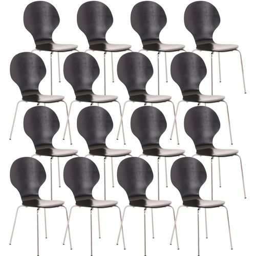 4251152617233 - 16 x Stapelstuhl DIEGO ergonomisch geformter Konferenzstuhl mit Holzsitz und stabilem Metallgestell I In verschiedenen Farben erhältlich 4251152617233 - 16 x Stapelstuhl DIEGO ergonomisch geformter Konferenzstuhl mit Holzsitz und stabilem Metallgestell I In verschiedenen Farben erhältlich