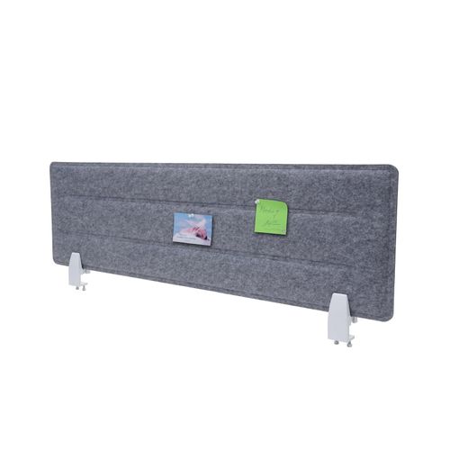 4057651432502 - Tischtrennwand MCW-G76 Büro-Sichtschutz Schreibtisch Pinnwand Klemmen Stoff Textil mit Prägung ~ 100x30cm grau 4057651432502 - Tischtrennwand MCW-G76 Büro-Sichtschutz Schreibtisch Pinnwand Klemmen Stoff Textil mit Prägung ~ 100x30cm grau