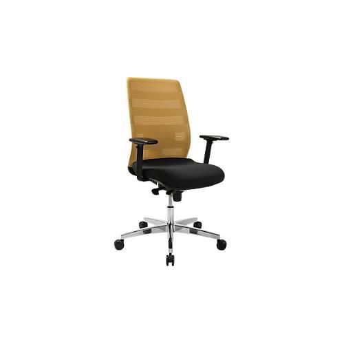 4067976999918 - Select Bürostuhl SSI Proline Edition 50 mit Armlehnen Synchronmechanik Bandscheibensitz Lordosenstütze Netzrückenlehne schwarz ocker 4067976999918 - Select Bürostuhl SSI Proline Edition 50 mit Armlehnen Synchronmechanik Bandscheibensitz Lordosenstütze Netzrückenlehne schwarz ocker