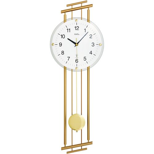 4037445156272 - Funk-Pendelwanduhr AMS F5315 grau (messingfarben) Wanduhren B H L 23cm x 7cm x 65cm Quarzuhr MetallgehäuseEsszimmerWohnzimmer 4037445156272 - Funk-Pendelwanduhr AMS F5315 grau (messingfarben) Wanduhren B H L 23cm x 7cm x 65cm Quarzuhr MetallgehäuseEsszimmerWohnzimmer