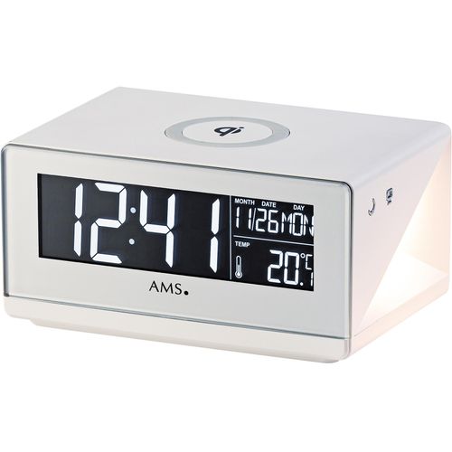 4037445157156 - Quarzwecker AMS T1300 weiß Wecker Wecker digital Wecker Schlafzimmer Ladestation 4037445157156 - Quarzwecker AMS T1300 weiß Wecker Wecker digital Wecker Schlafzimmer Ladestation