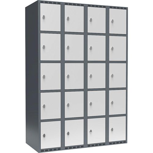 7042424679465 - 5er-Schließfachschrank Fydor 4 Abteile blaugrau lichtgrau B 1200 mm 4 Abteile flache Dachform Vorhängeschloss 7042424679465 - 5er-Schließfachschrank Fydor 4 Abteile blaugrau lichtgrau B 1200 mm 4 Abteile flache Dachform Vorhängeschloss