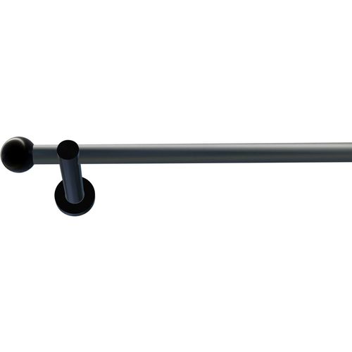 4042627427477 - Gardinenstange INDEKO Colombes Gardinenstangen Gr L 180 cm Ø 20 mm 1 läufig 1 läufig silberfarben (silber schwarz) Gardinenstangen nach Maß Komplett-Set inkl Montagematerial