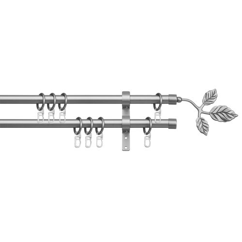 4042627052105 - Gardinenstange INDEKO Toskana Gardinenstangen Gr L 120 cm Ø 16 mm 1 St 2 läufig silberfarben Gardinenstangen Wandmontage Komplett-Set inkl Ringen und Montagematerial 4042627052105 - Gardinenstange INDEKO Toskana Gardinenstangen Gr L 120 cm Ø 16 mm 1 St 2 läufig silberfarben Gardinenstangen Wandmontage Komplett-Set inkl Ringen und Montagematerial