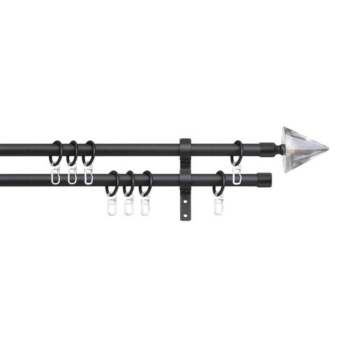4042627052709 - Gardinenstange INDEKO Kegel Glas klar Gardinenstangen Gr L 120 cm Ø 16 mm 1 St 2 läufig schwarz Gardinenstangen Wandmontage Komplett-Set inkl Ringen und Montagematerial 4042627052709 - Gardinenstange INDEKO Kegel Glas klar Gardinenstangen Gr L 120 cm Ø 16 mm 1 St 2 läufig schwarz Gardinenstangen Wandmontage Komplett-Set inkl Ringen und Montagematerial