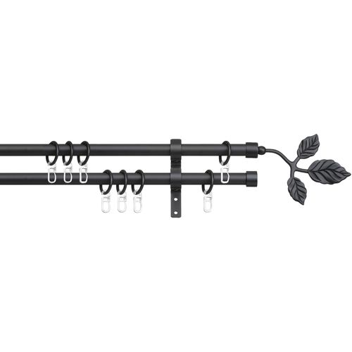4042627052143 - Gardinenstange INDEKO Toskana Gardinenstangen Gr L 120 cm Ø 16 mm 1 St 2 läufig schwarz Gardinenstangen Wandmontage Komplett-Set inkl Ringen und Montagematerial 4042627052143 - Gardinenstange INDEKO Toskana Gardinenstangen Gr L 120 cm Ø 16 mm 1 St 2 läufig schwarz Gardinenstangen Wandmontage Komplett-Set inkl Ringen und Montagematerial