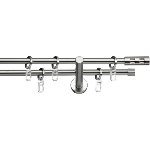 4042627048665 - Gardinenstange INDEKO Teneriffa Gardinenstangen Gr L 120 cm Ø 12 mm 1 St 2 läufig silberfarben (edelstahlfarben silberfarben) Gardinenstangen Wandmontage Komplett-Set inkl Ringen und Montagematerial 4042627048665 - Gardinenstange INDEKO Teneriffa Gardinenstangen Gr L 120 cm Ø 12 mm 1 St 2 läufig silberfarben (edelstahlfarben silberfarben) Gardinenstangen Wandmontage Komplett-Set inkl Ringen und Montagematerial