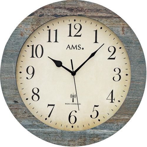 4037445158214 - Funkwanduhr AMS F5562 bunt (grau hellblau) Wanduhren H 5cm Made in GermanyQuarzHolzWohnzimmerKücheArbeitszimmer Flur 4037445158214 - Funkwanduhr AMS F5562 bunt (grau hellblau) Wanduhren H 5cm Made in GermanyQuarzHolzWohnzimmerKücheArbeitszimmer Flur