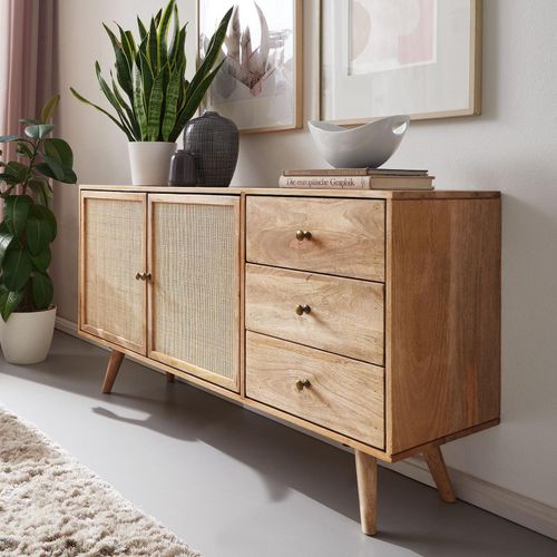 4251757700576 - Finebuy - Design Sideboard 140x75x40 cm Mango Massivholz Rattan Kommode 3 Schubladen Hoher Kommodenschrank Holz Massiv Standschrank Wohnzimmer 4251757700576 - Finebuy - Design Sideboard 140x75x40 cm Mango Massivholz Rattan Kommode 3 Schubladen Hoher Kommodenschrank Holz Massiv Standschrank Wohnzimmer