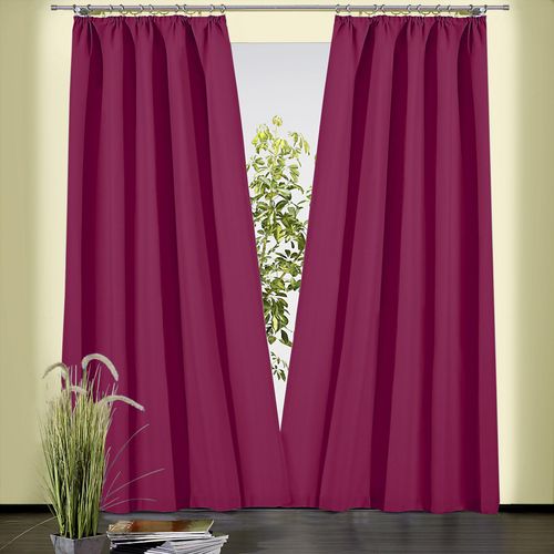 4005385827668 - Vorhang Sento Weckbrodt Kräuselband (1 St) blickdicht Gardine blickdicht Baumwolle matte Struktur unifarben rot