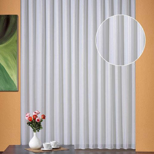 4005385817867 - Weckbrodt-gardinen - Store Dora mit Effektstreifen u Bleibandabschluss aus Voile Farbe creme auf weiß Größe 225X600 cm - creme auf weiß 4005385817867 - Weckbrodt-gardinen - Store Dora mit Effektstreifen u Bleibandabschluss aus Voile Farbe creme auf weiß Größe 225X600 cm - creme auf weiß