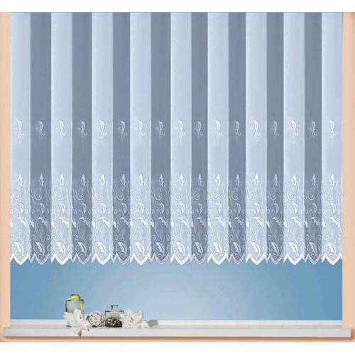 4005385825886 - Gardine WECKBRODT Brüssel Gardinen Gr 175 cm Kräuselband 450 cm weiß Gardinenstore Kräuselband Store echte Stickerei Voile halbtransparent Bordüre Kante gebogt