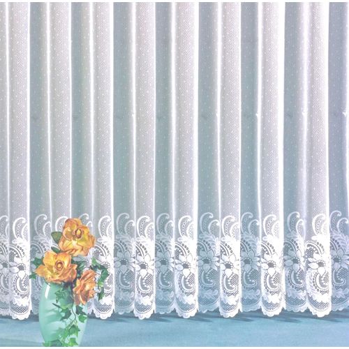 4005385824896 - Gardine WECKBRODT Flensburg Gr 8 weiß B525cm H145cm Jacquard Polyester Gardinen gerader Abschluss