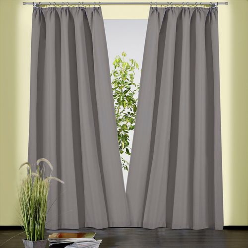 4005385827583 - Vorhang WECKBRODT Sento Gardinen Gr 150 cm Kräuselband 135 cm grau Kräuselband Gardine Gardine blickdicht Baumwolle matte Struktur unifarben