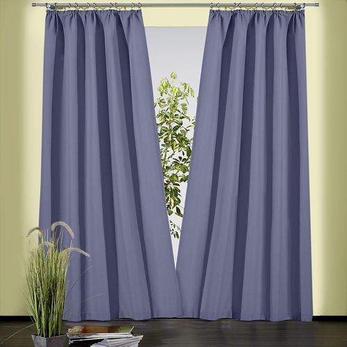 4005385822328 - Vorhang WECKBRODT Sento Gr 1 blau (hellblau) B135cm H150cm Polyester Baumwolle Gardinen Gardine blickdicht Baumwolle matte Struktur unifarben