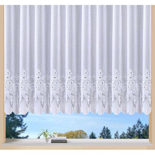 4005385837919 - Gardine WECKBRODT Savannah Gardinen Gr 145 cm Kräuselband 900 cm weiß Store Jacquard halbtransparent Bordüre Kante floral Blumen