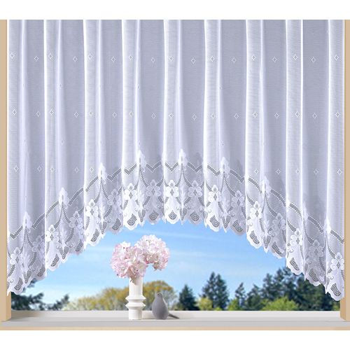 4005385837476 - Weckbrodt Gardine »Weimar« (1 St) Jacquard C-Bogen floral Halbtransparent Sockel Bordüre Store