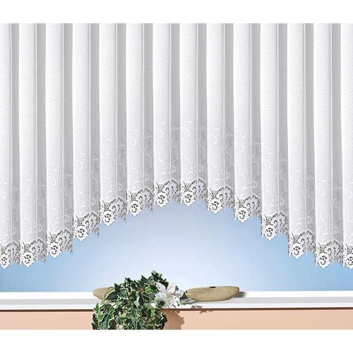 4005385827316 - Gardine WECKBRODT Elina Gardinen Gr 160 cm Kräuselband 450 cm weiß Kräuselband Store Makramee Stickerei halbtransparent C - Bogen Bordüre Kante