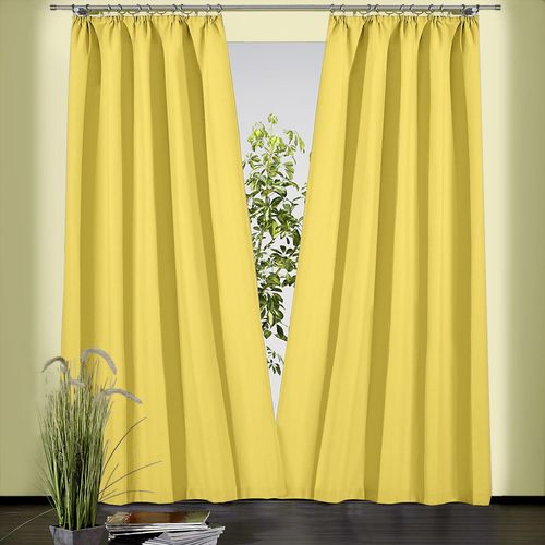 4005385822205 - Vorhang WECKBRODT Sento Gardinen Gr 150 cm Kräuselband 135 cm gelb Kräuselband Gardine Gardine blickdicht Baumwolle matte Struktur unifarben