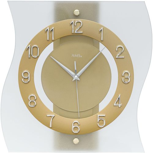 4037445160705 - Funkwanduhr AMS Wanduhren Gr B H L 30cm x 6cm x 32cm grau (messingfarben) Exklusiv-Modell Wanduhr Quarzuhr Made in Germany Wohnzimmer Küche 4037445160705 - Funkwanduhr AMS Wanduhren Gr B H L 30cm x 6cm x 32cm grau (messingfarben) Exklusiv-Modell Wanduhr Quarzuhr Made in Germany Wohnzimmer Küche