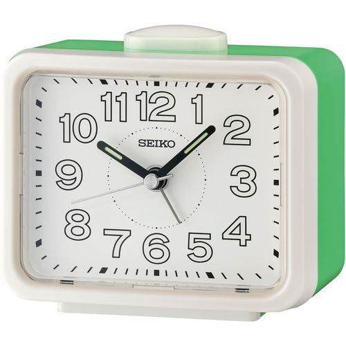 4517228840524 - Quarzwecker SEIKO QHK061W grün (weiß grün) Wecker Wecker Schlafzimmer Klingelalarm durchlaufende SekundeLeuchtzeiger