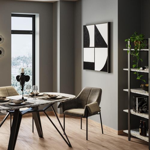 4025621541929 - Bild mit Rahmen DESIGN Gerahmtes Bild Modulo 100x100cm schwarz (farbe bild(er) schwarz) B100cm H100cm T5cm Bilder