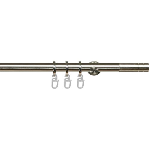 4016318031182 - Gardinenstange NOVA edelstahl-optik Liedeco Ø 20 mm 1-läufig Fixmaß verschraubt silberfarben 4016318031182 - Gardinenstange NOVA edelstahl-optik Liedeco Ø 20 mm 1-läufig Fixmaß verschraubt silberfarben