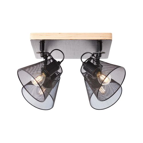 4004353378775 - Lampe Whole Spotplatte 4flg schwarz holzfarbend Metall Holz 4x D45 E14 40WTropfenlampen (nicht enthalten) - schwarz - Brilliant 4004353378775 - Lampe Whole Spotplatte 4flg schwarz holzfarbend Metall Holz 4x D45 E14 40WTropfenlampen (nicht enthalten) - schwarz - Brilliant