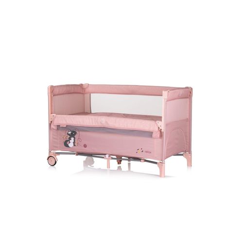 3800931064211 - Reisebett Relax 2 Ebenen Vorderseite absenkbar Seiteneingang Tasche beige rosa pink