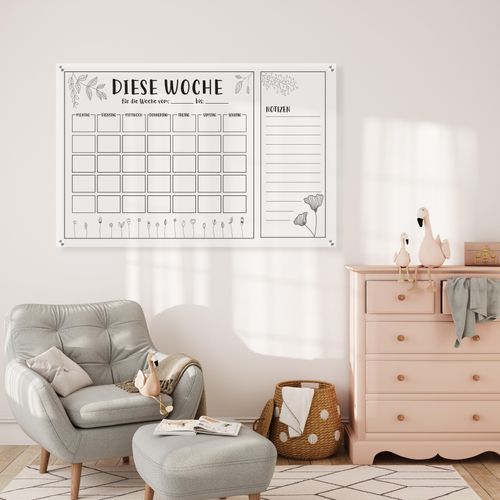 4067437104653 - Wanddekoobjekt QUEENCE Flower Wanddekoobjekte Gr B H T 90 cm x 60 cm x 04 cm Diese Woche schwarz Wanddekoration Familienkalender Wochen - Wandkalender Acrylglas 4067437104653 - Wanddekoobjekt QUEENCE Flower Wanddekoobjekte Gr B H T 90 cm x 60 cm x 04 cm Diese Woche schwarz Wanddekoration Familienkalender Wochen - Wandkalender Acrylglas