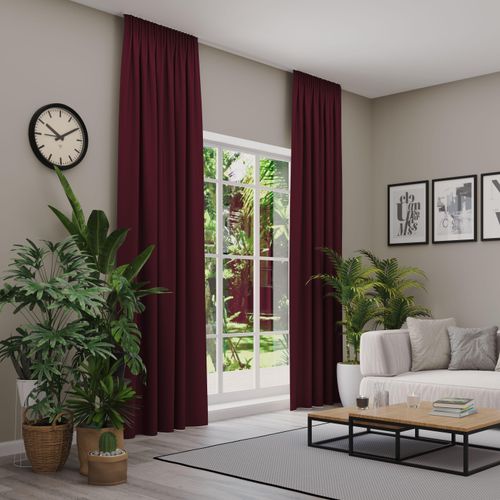 4006470541650 - Vorhang NEUTEX FOR YOU INSULA Nach Maß rot (bordeaux) B137cm H295cm Polyester Gardinen Uni-Dimout für starke Verdunklung nach Maß