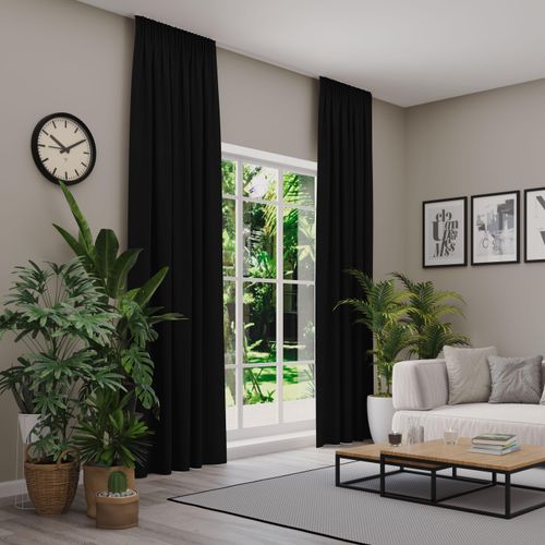 4006470545924 - Vorhang NEUTEX FOR YOU INSULA Nach Maß schwarz B137cm H295cm Polyester Gardinen Uni-Dimout für starke Verdunklung nach Maß 4006470545924 - Vorhang NEUTEX FOR YOU INSULA Nach Maß schwarz B137cm H295cm Polyester Gardinen Uni-Dimout für starke Verdunklung nach Maß